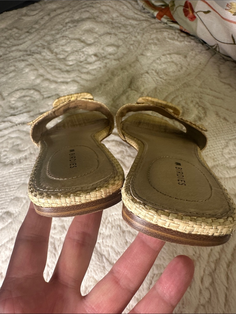 Birdies Rafia Woven Straw Slide Sandals in Natural - - Picture 4 of 8